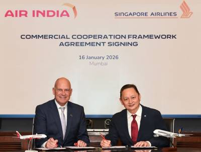 Air India &amp; Singapore Airlines: Υπογραφή εμπορικής συμφωνίας για διερεύνηση της συνδεσιμότητας μεταξύ Σιγκαπούρης και Ινδίας