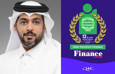 QIC Crowned “Best Online Insurance Company in The Middle East” At The Global Banking &amp; Finance Review Awards 2022