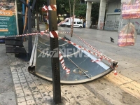 Λεωφορείο προσέκρουσε σε στάση στην οδό Φιλελλήνων - Τραυματίστηκε μια γυναίκα