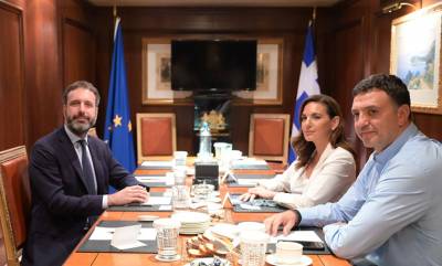 Συνάντηση Β. Κικίλια και Ο. Κεφαλογιάννη με τον Αναπληρωτή Αντιπρόεδρο Κυβερνητικών Υποθέσεων του Royal Caribbean Group, A. Carollo