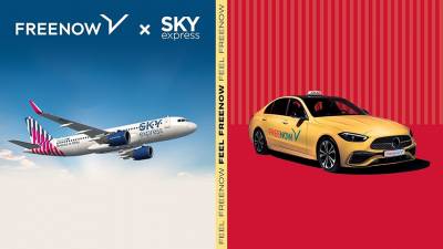 Συνεργασία FREENOW με τη SKY express για την απόλυτη ταξιδιωτική εμπειρία