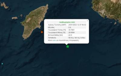 Ισχυρός σεισμός 5,9 Ρίχτερ στη Ρόδο - Αισθητός σε Κύπρο, Τουρκία και Αίγυπτο